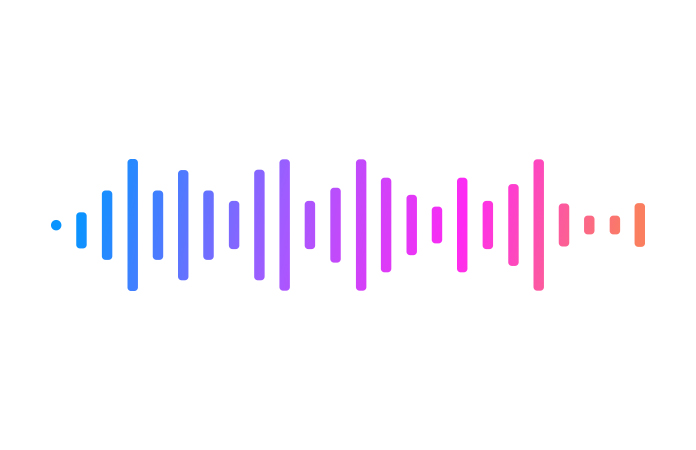 Ícono de una onda de sonido con un colorido degradado
