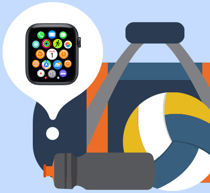 صورة توضيحية لساعة Apple Watch كانت مفقودة ووجدت في الحقيبة الرياضية باستخدام تطبيق تحديد الموقع