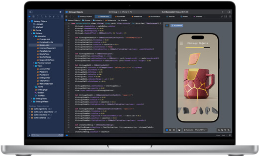 MacBook ProにXcodeアプリが表示されている