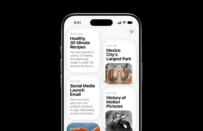 iPhone Air, screen shows Siri app displaying Siri AI conversations about healthy thirty-minute recipes, Mexico City largest park, social media launch email, history of motion pictures, and chanterelle mushrooms